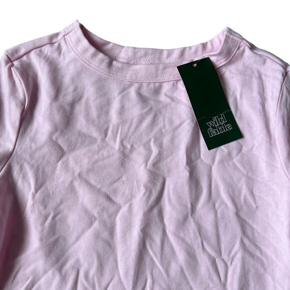 Wild Fable Women's Light Pink Short Sleeve Cropped T-Shirt - Size XXS -NWT - Picture 3 of 6